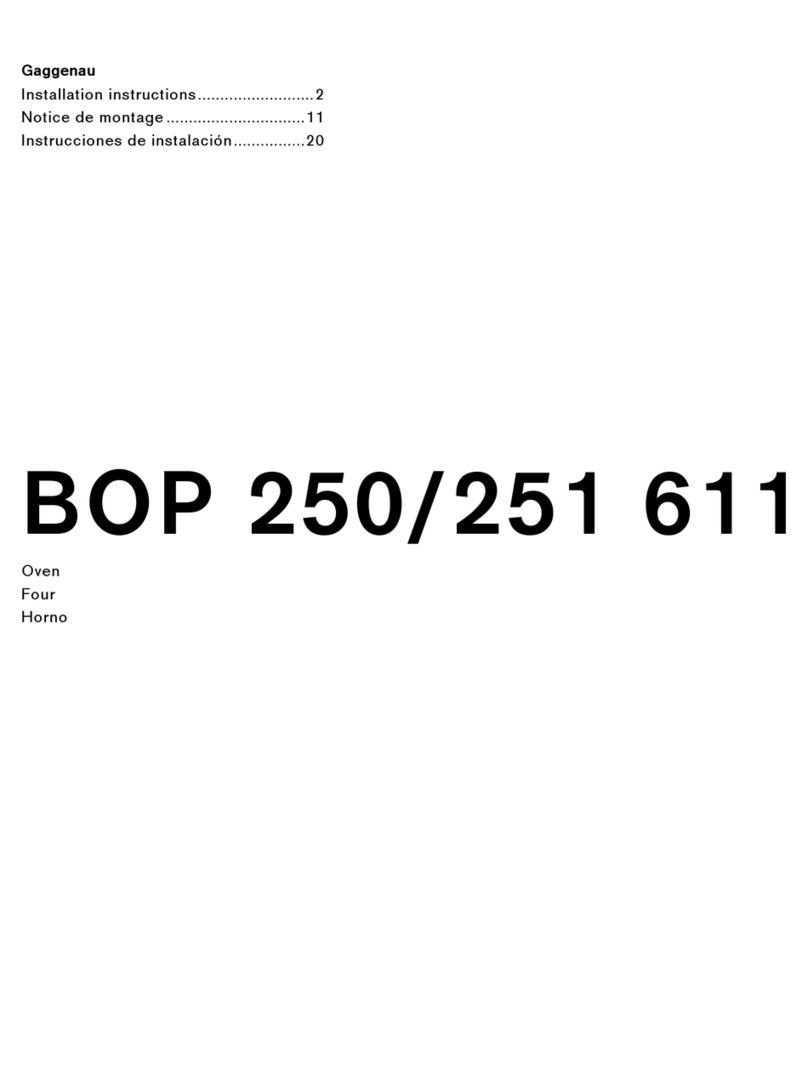 Gaggenau BOP 250/251 611 installation instructions