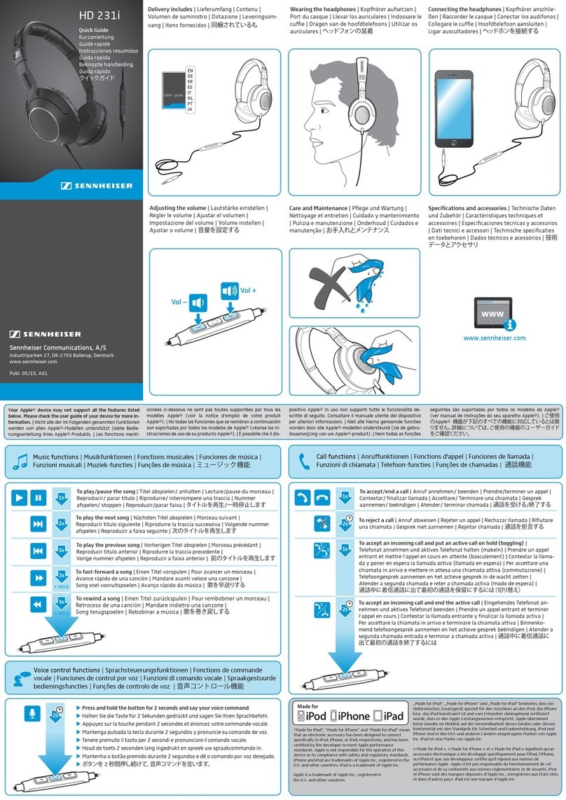Sennheiser HD 231i quick guide