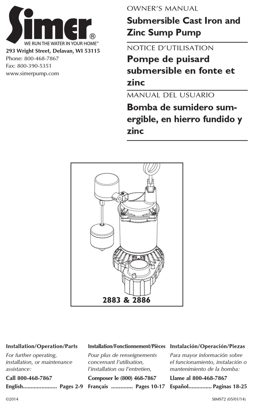Simer 2883 owner's manual
