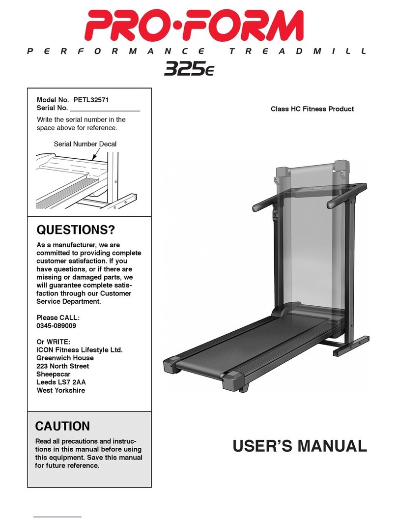 Pro-Form 325E User manual Pro-Form 325E User manual