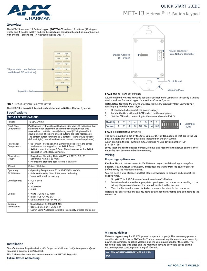 Harman AMX MET-13 User manual