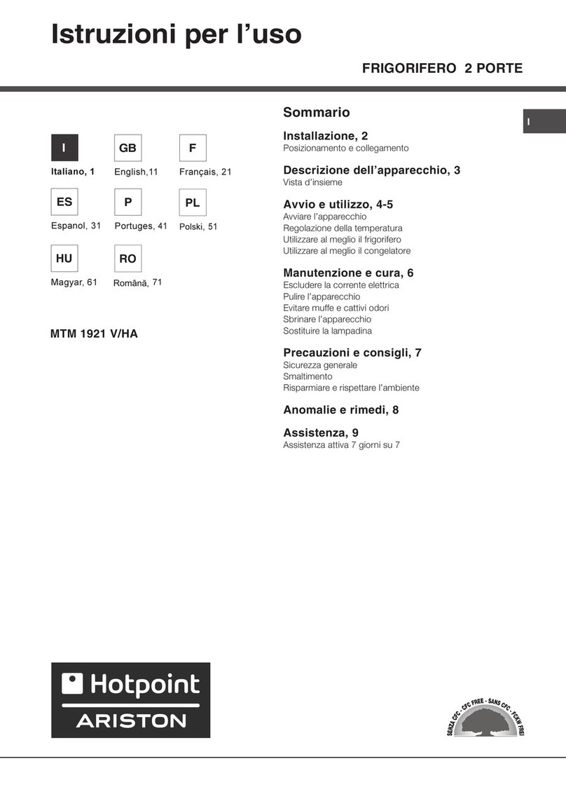 Hotpoint Ariston MTM 1921 V/HA operating instructions