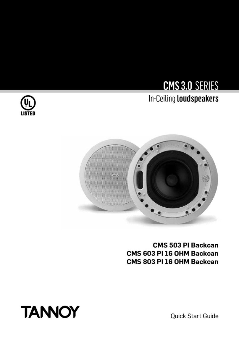 Tannoy CMS503 PI BACKCAN User manual Tannoy CMS503 PI BACKCAN User manual