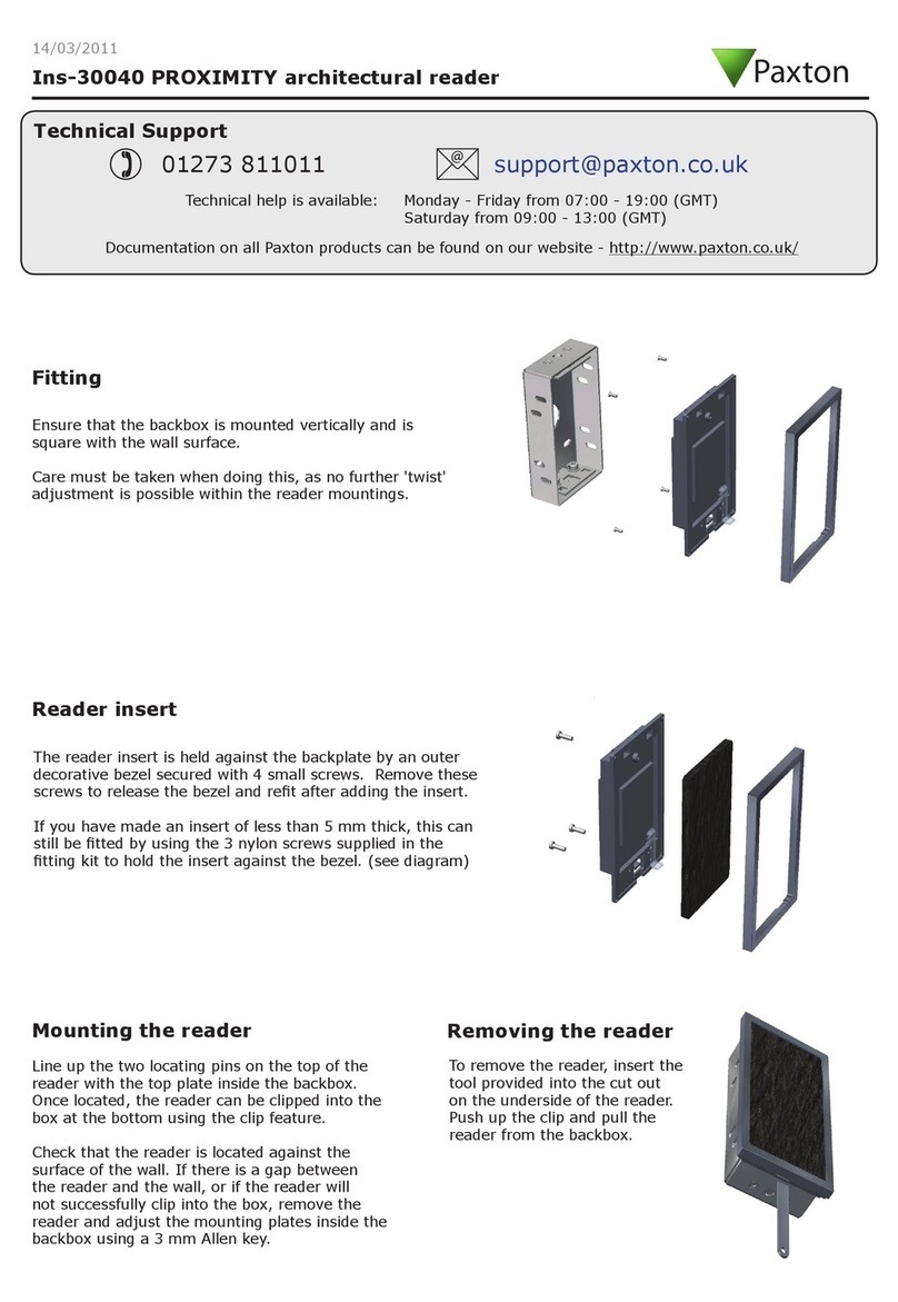 Paxton PROXIMITY Ins-30040 User manual Paxton PROXIMITY Ins-30040 User manual