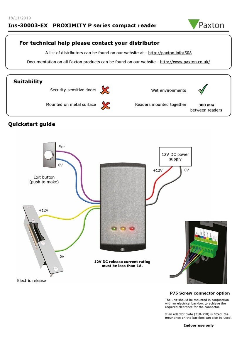 Paxton PROXIMITY P Ins-30003-EX User manual Paxton PROXIMITY P Ins-30003-EX User manual