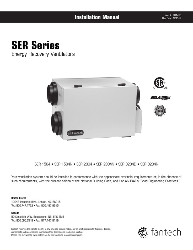 Fantech SER Series instruction manual
