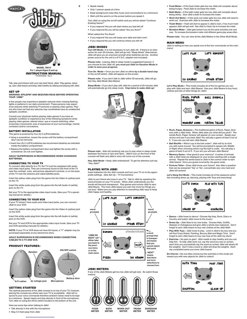 Radica Games Jibbi instruction manual