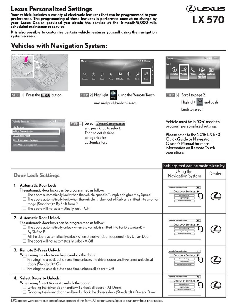Lexus LX 570 2018 User instructions