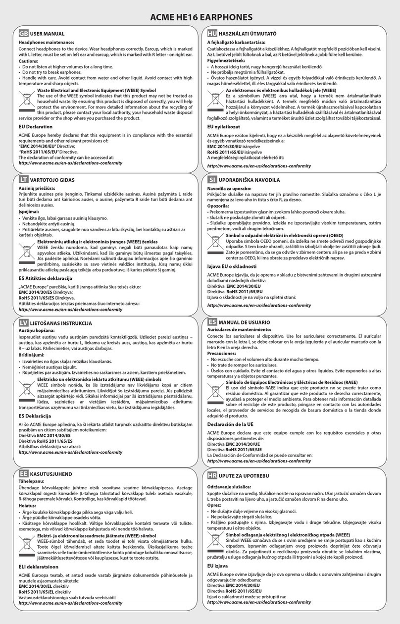 ACME HE16 User manual