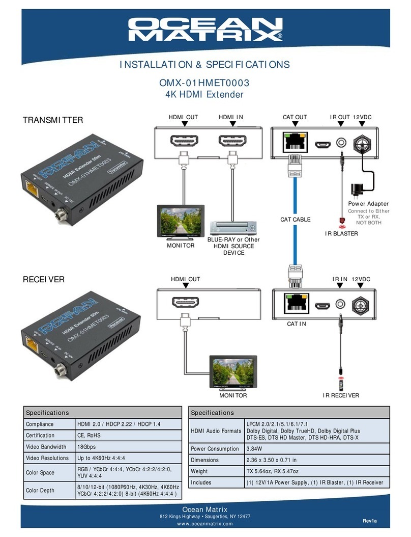 Ocean Matrix OMX-01HMET0003 INSTALLATION & SPECIFICATIONS Ocean Matrix OMX-01HMET0003 INSTALLATION & SPECIFICATIONS