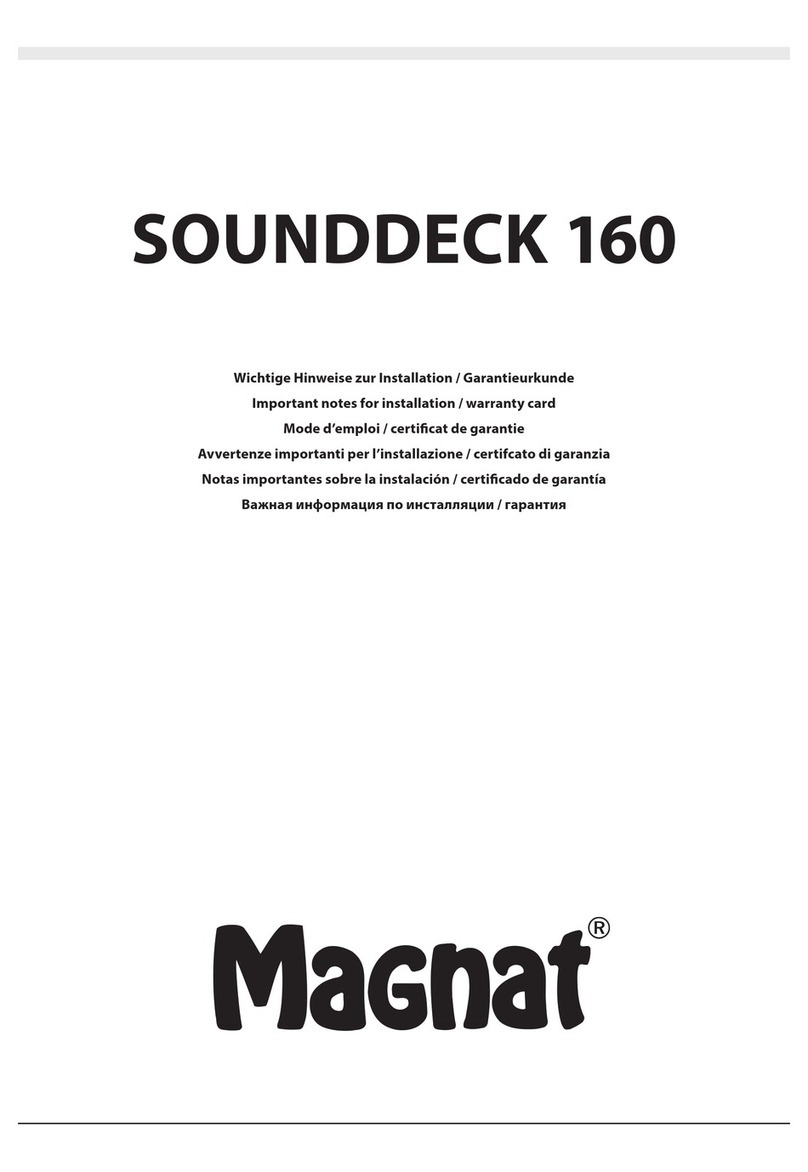 Magnat Audio SOUNDDECK 160 Important notes for installation & warranty card