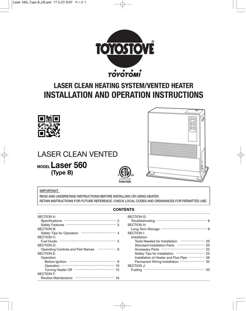 Toyostove Laser 560 Installation instructions