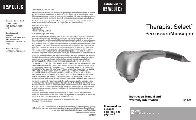 HoMedics Therapist Select PA-100 Instruction Manual