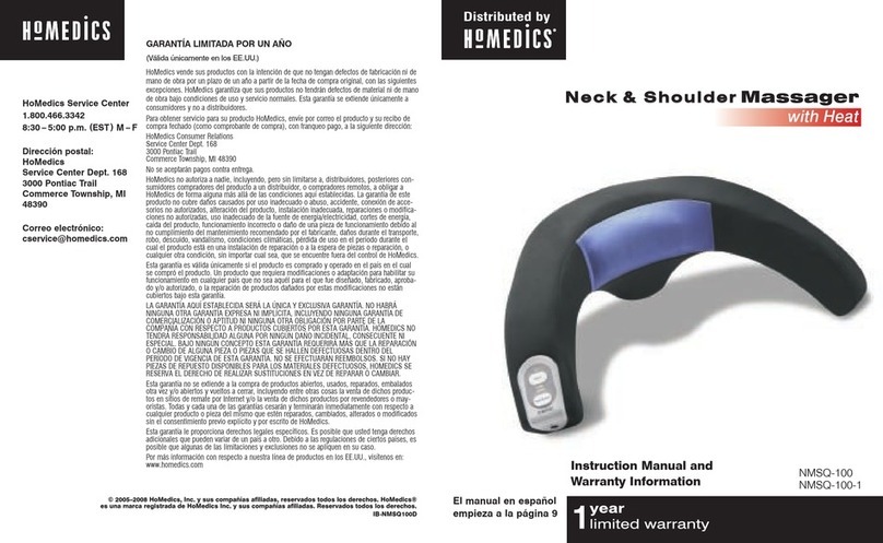 HoMedics NMSQ-100 Instruction manual and warranty information HoMedics NMSQ-100 Instruction manual and warranty information