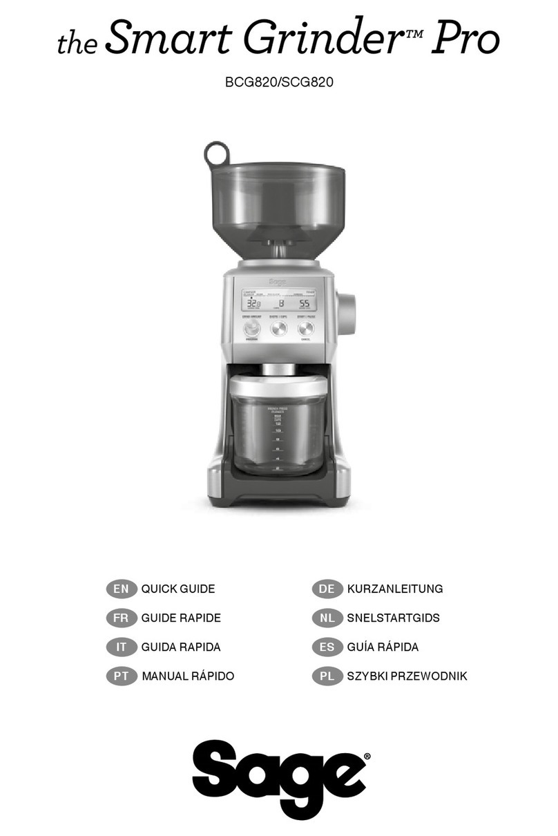 Sage the Smart Grinder Pro BCG820BSS User manual