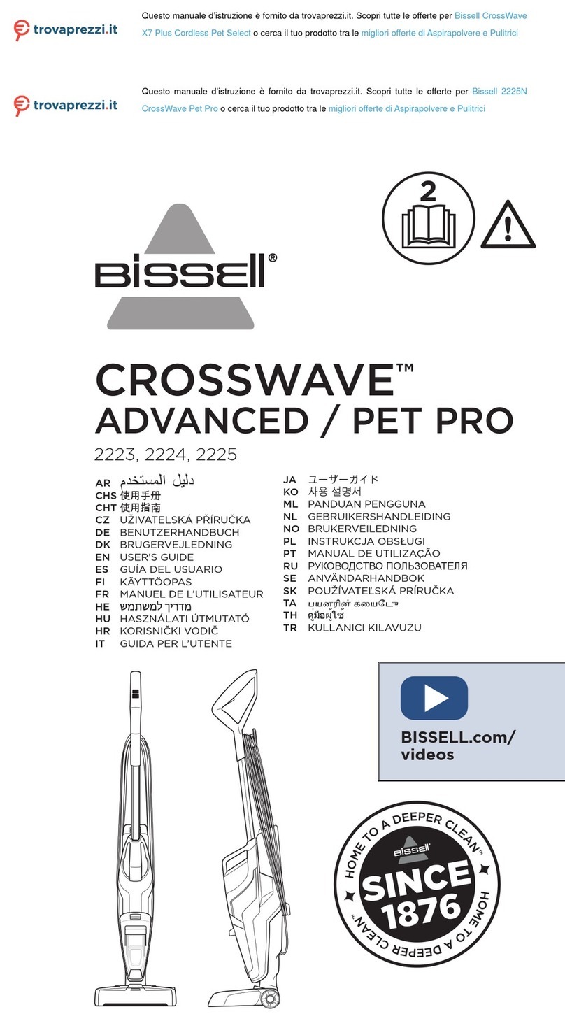Bissell CROSSWAVE ADVANCED / PET PRO 2223 user guide