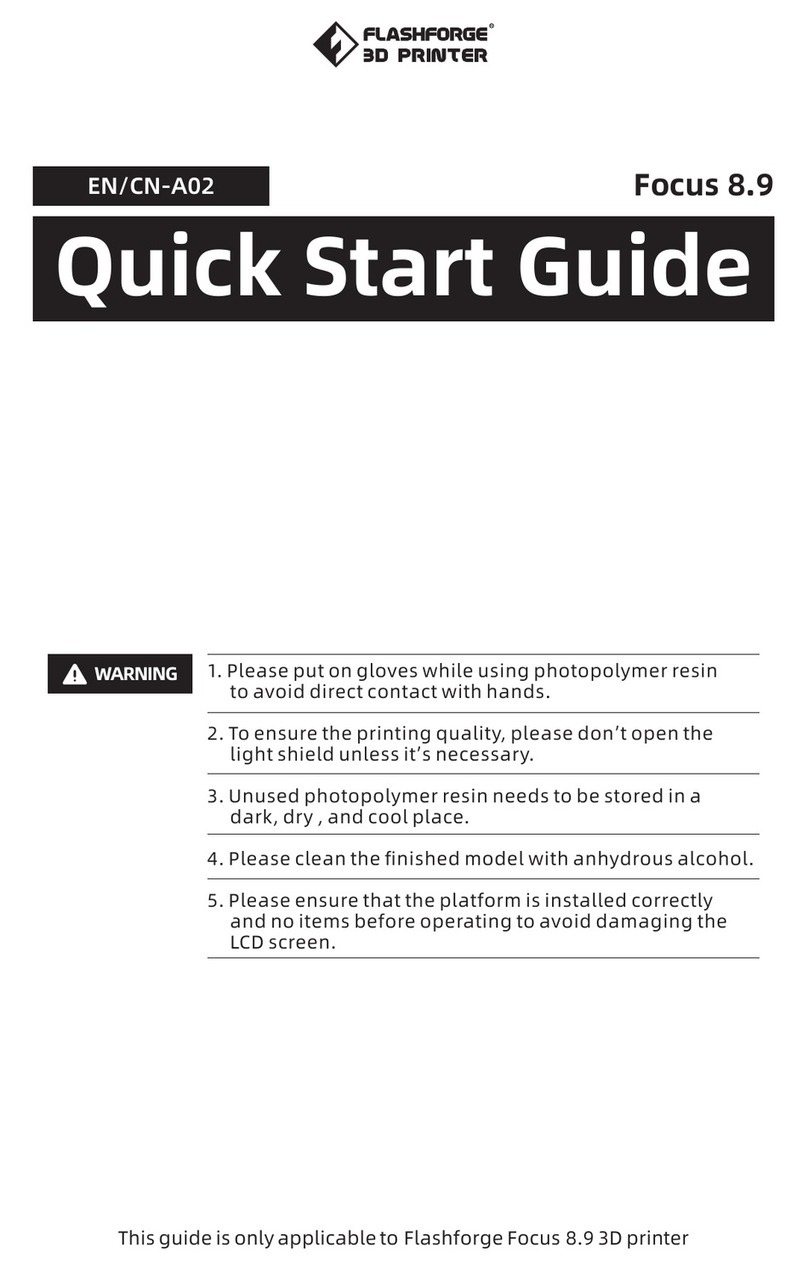 FLASHFORGE 3D PRINTER Focus 8.9 User manual