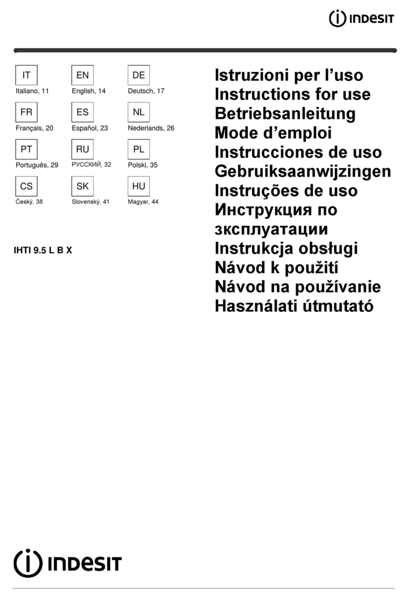 Indesit IHTI 9.5 L B X Instructions for use