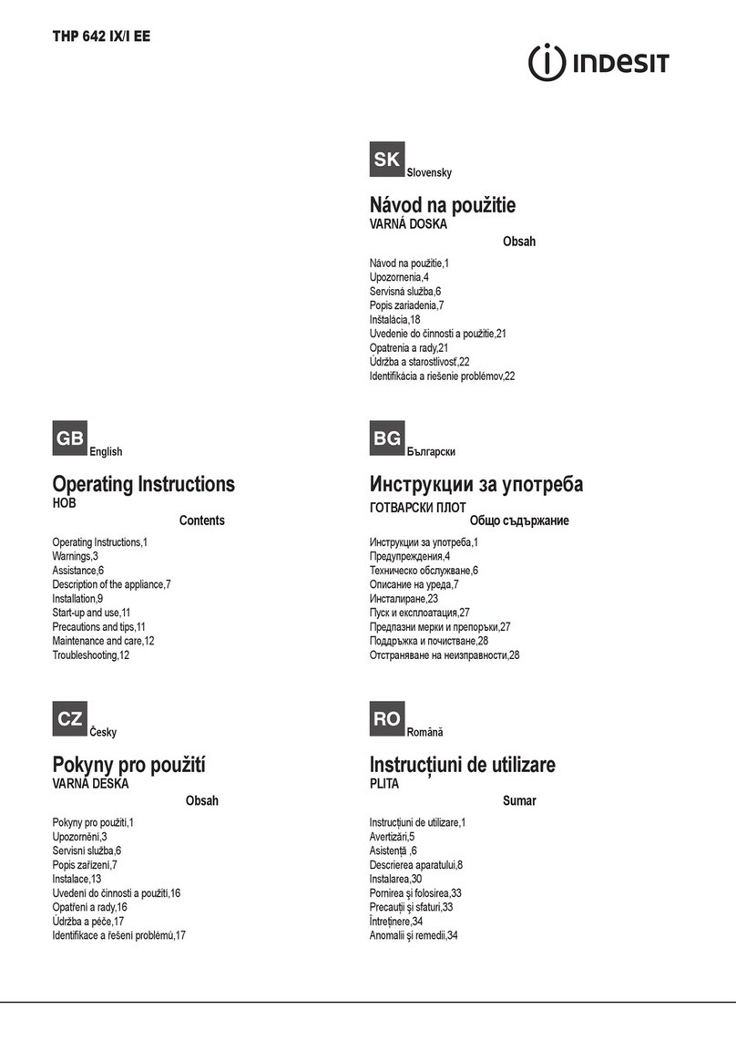 Indesit THP 642 IX/I EE operating instructions