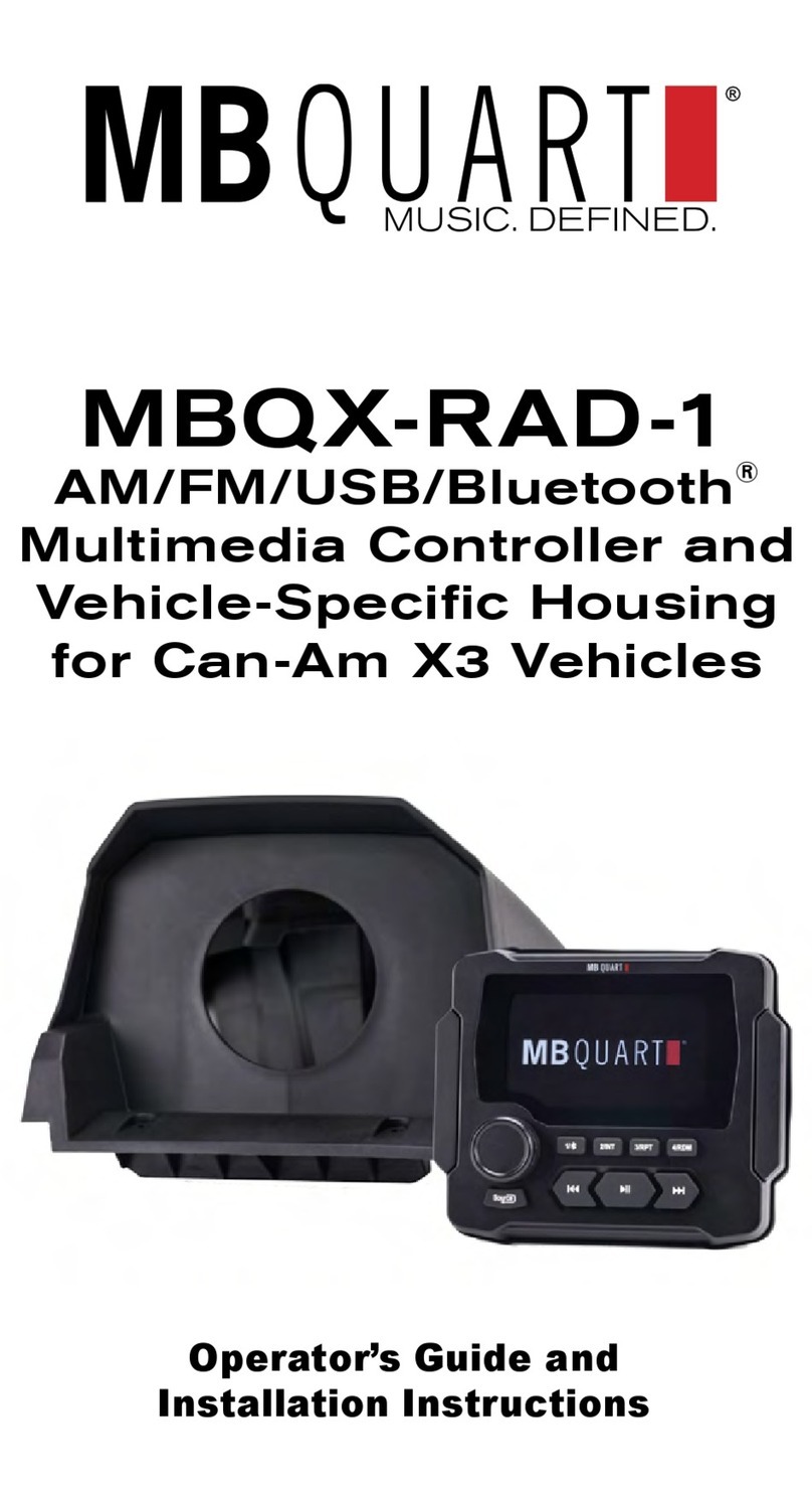 MB QUART MBQX-RAD-1 Operator's guide