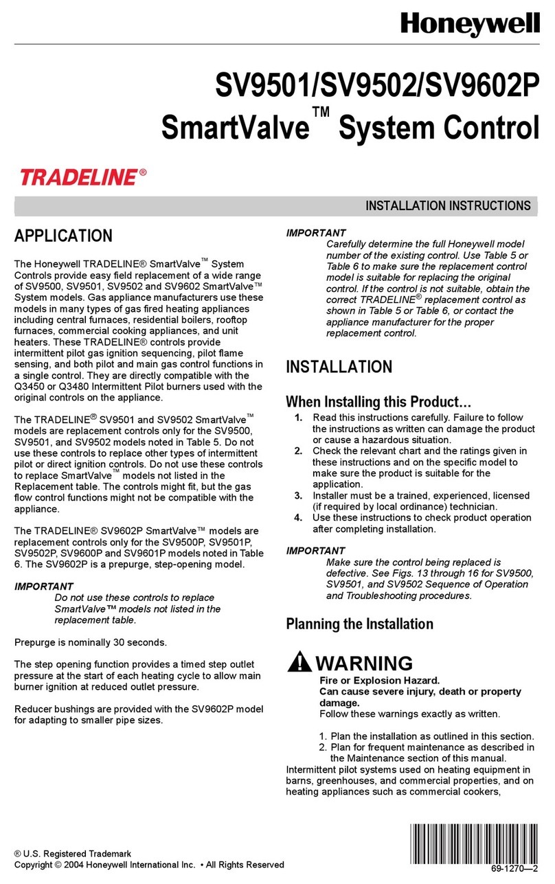 Honeywell TRADELINE SmartValve SV9602P User manual