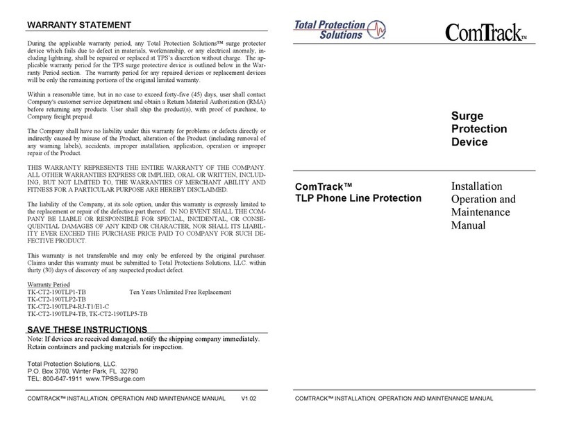 Total Protection Solutions ComTrack TK-CT2-190TLP4-RJ-T1/E1-C User manual Total Protection Solutions ComTrack TK-CT2-190TLP4-RJ-T1/E1-C User manual
