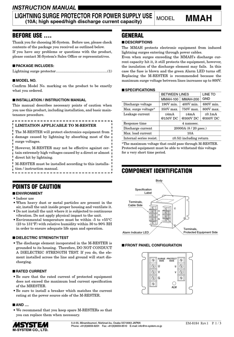 M-system MMAH Series instruction manual M-system MMAH Series instruction manual