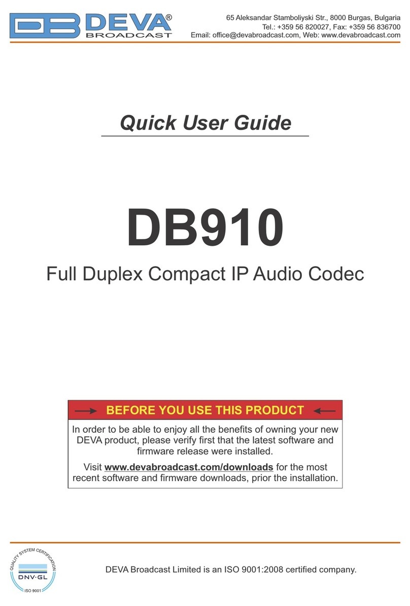 DEVA Broadcast DB910 Quick user guide