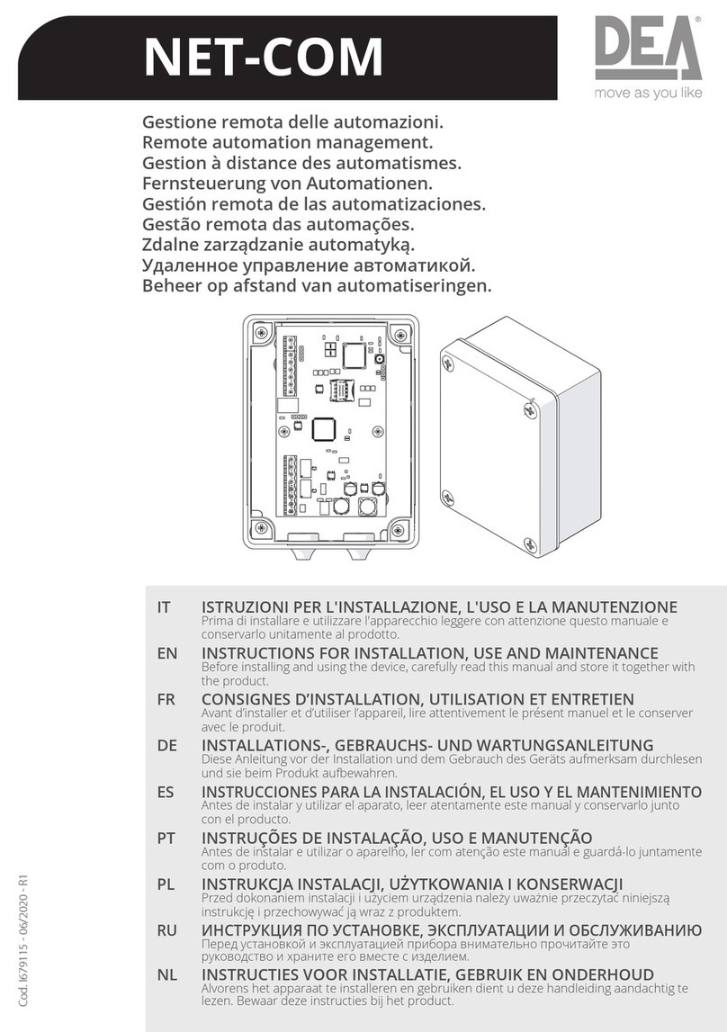 Dea NET-COM Instructions for installation, use and maintenance Dea NET-COM Instructions for installation, use and maintenance