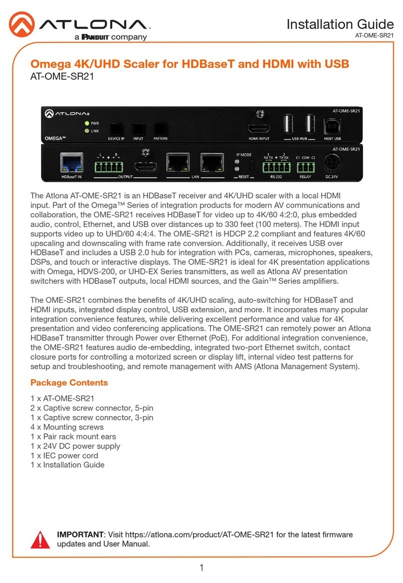 Panduit Atlona Omega AT-OME-SR21 installation guide