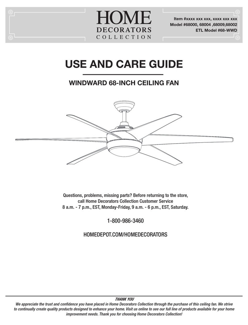 Home Decorators Collection WINDWARD 68-WWD Use and care guide Home Decorators Collection WINDWARD 68-WWD Use and care guide
