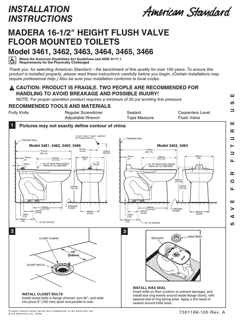 American Standard Madera 3461 User manual