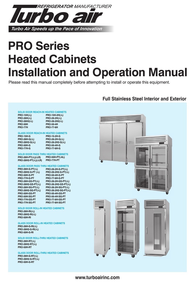 Turboair PRO-50H Installation and operation manual Turboair PRO-50H Installation and operation manual