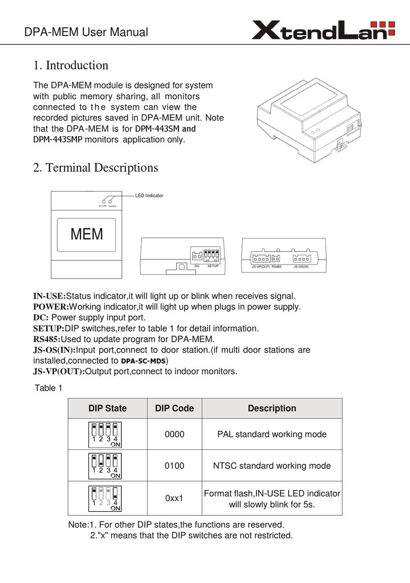 XtendLan DPA-MEM User manual