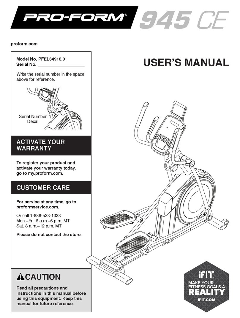 Pro-Form 945 CE User manual