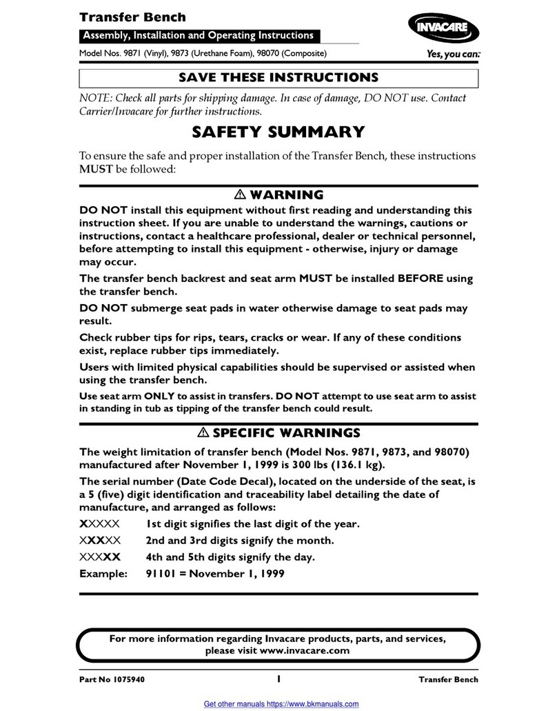 Invacare 9871 Assembly, installation and operating instructions