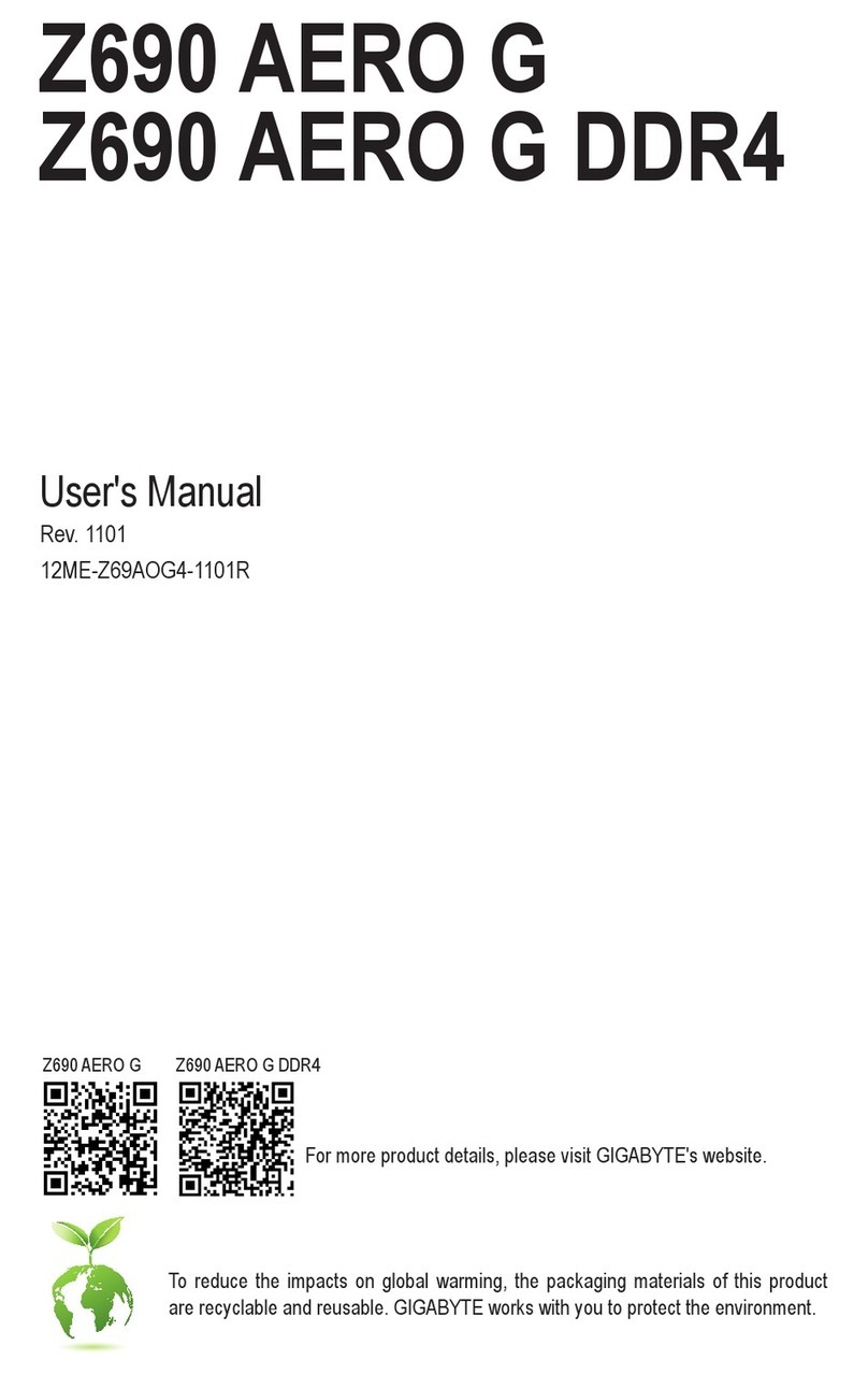 GIGA-BYTE TECHNOLOGY Z690 AERO G user manual