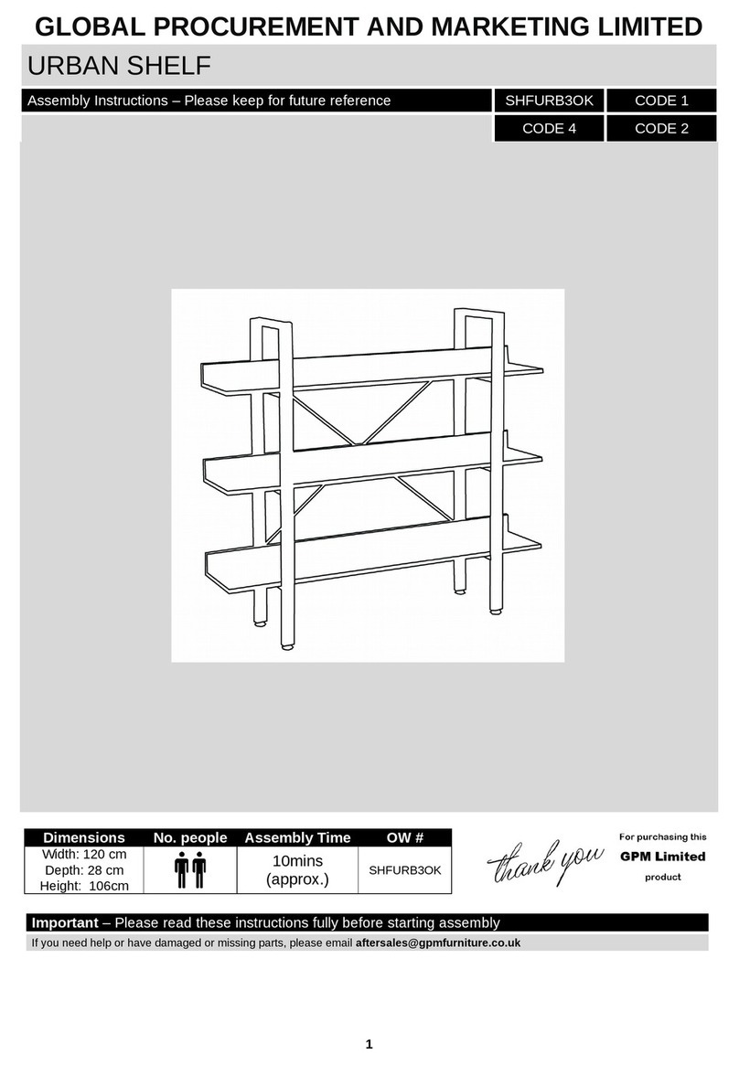 GPM SHFURB3OK Assembly instructions