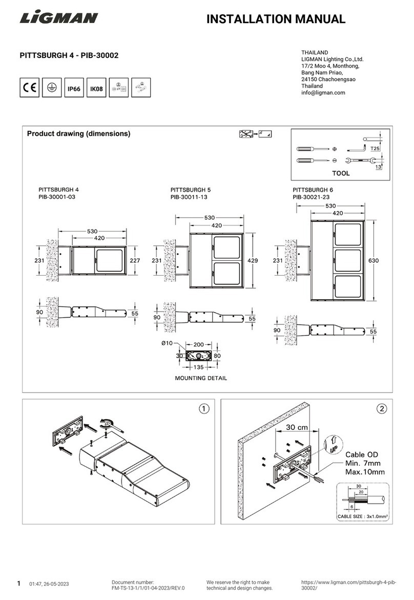 LIGMAN PITTSBURGH 4 PIB-30002 installation manual