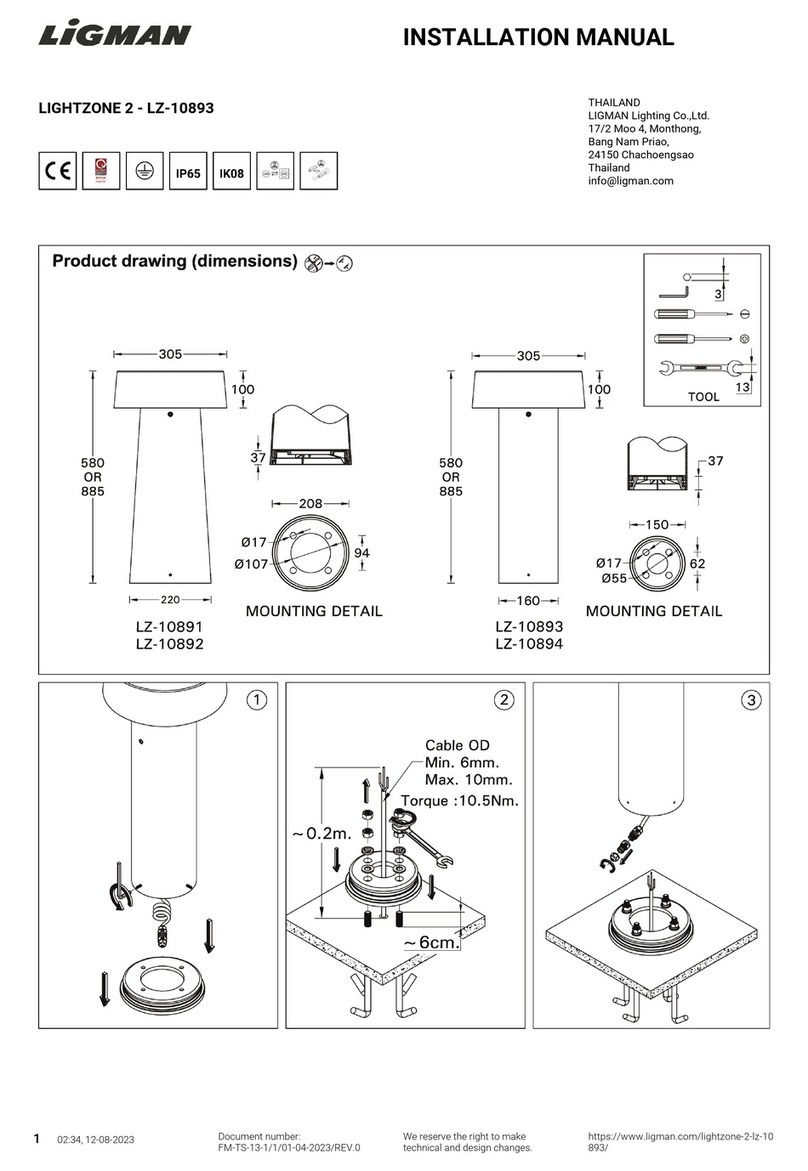 LIGMAN LIGHTZONE 2 LZ-10893 installation manual