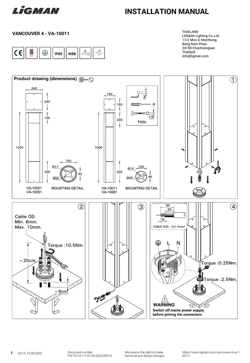 LIGMAN VANCOUVER 4 VA-10011 installation manual