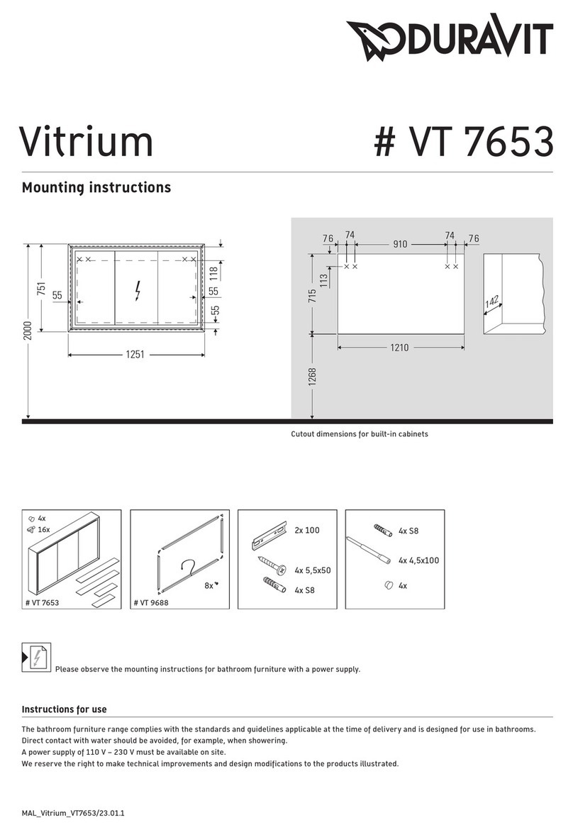 DURAVIT Vitrium VT 7653 Mounting instructions