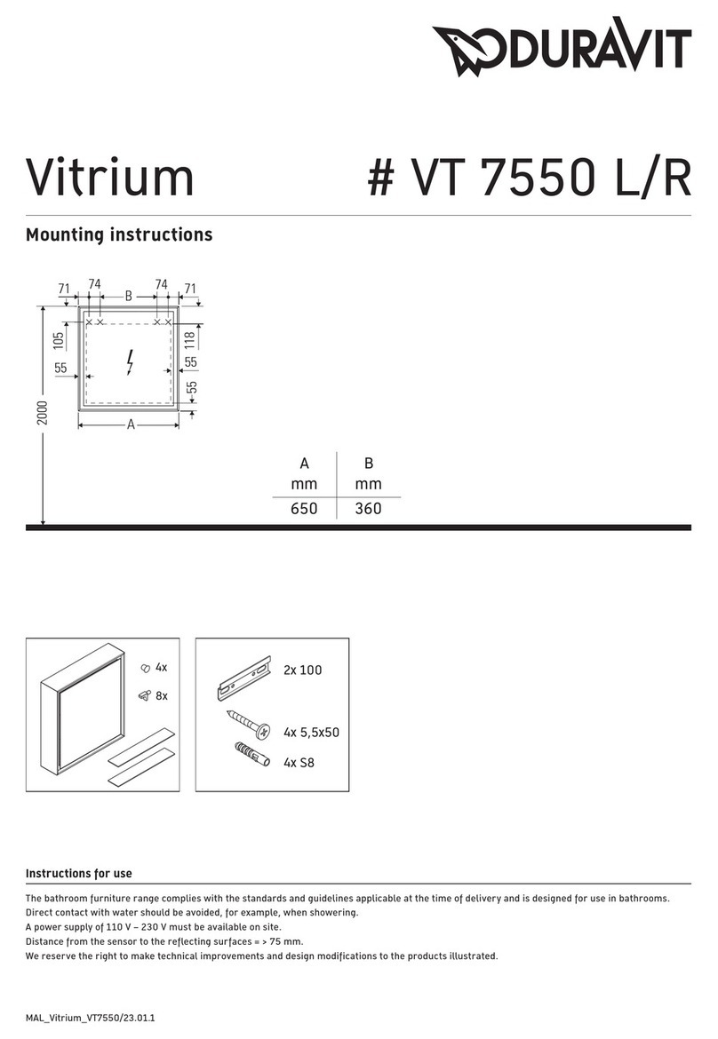 DURAVIT Vitrium VT 7550 L Mounting instructions