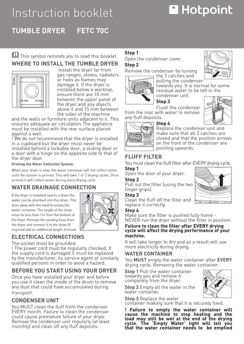 Hotpoint FETC 70C Instruction booklet
