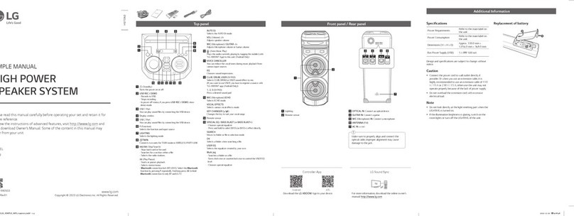 LG RNC9 Specification sheet