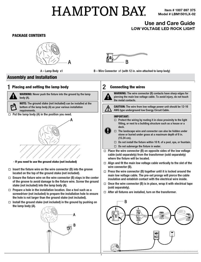 HAMPTON BAY LBM1501LX-02 Use and care guide
