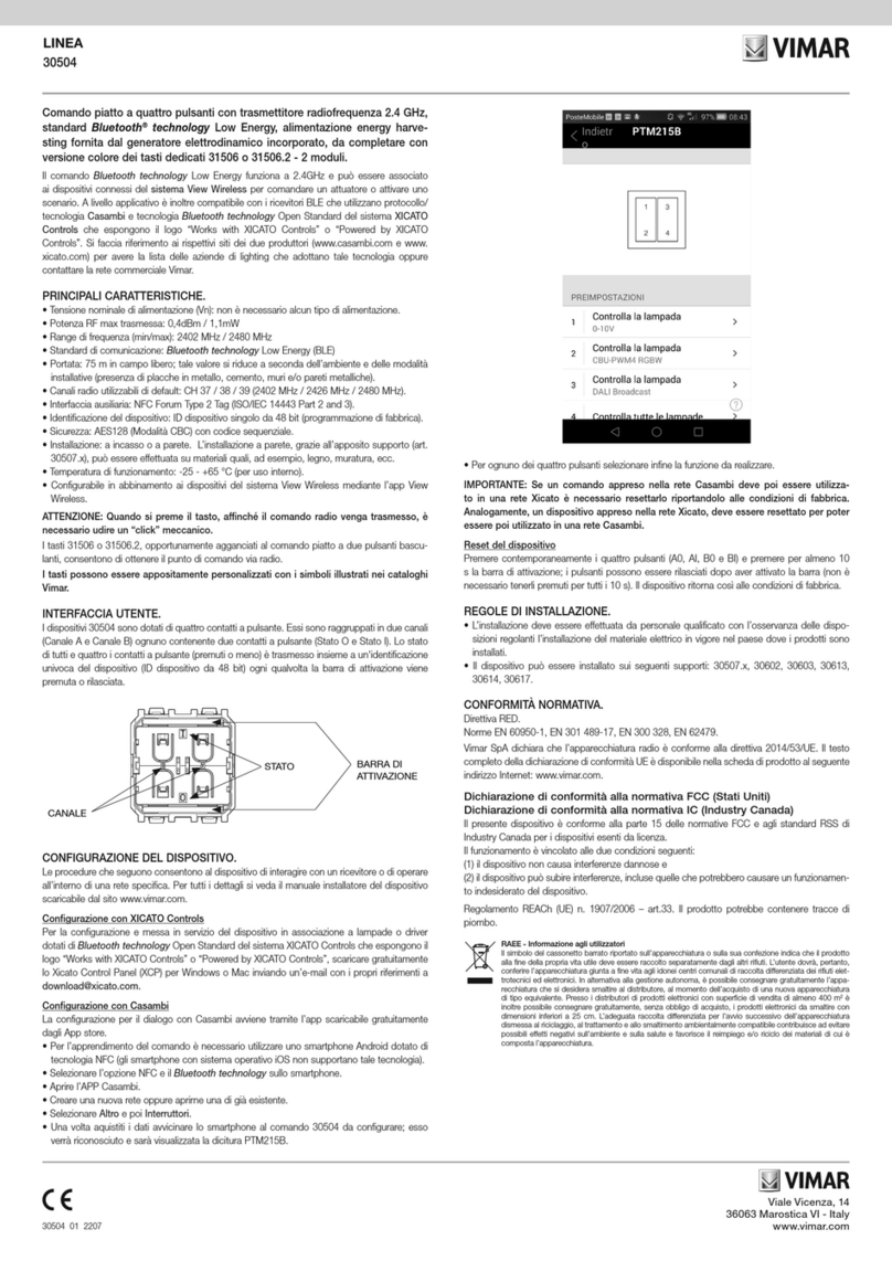 Vimar LINEA 30504 User manual