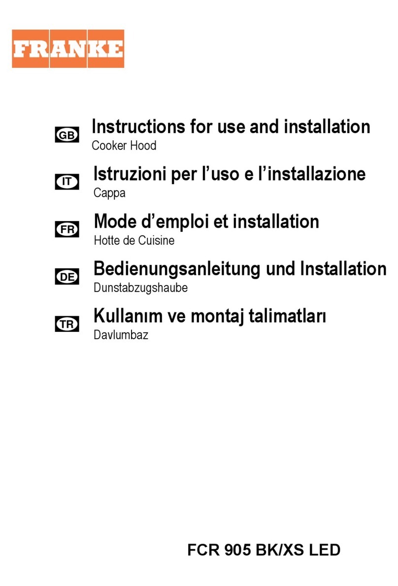 Franke FCR 905 BK/XS LED Instructions for use and installation Franke FCR 905 BK/XS LED Instructions for use and installation