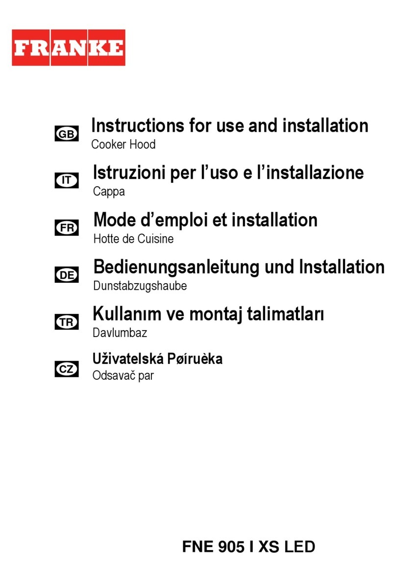 Franke FNE 905 I XS Operation manual Franke FNE 905 I XS Operation manual