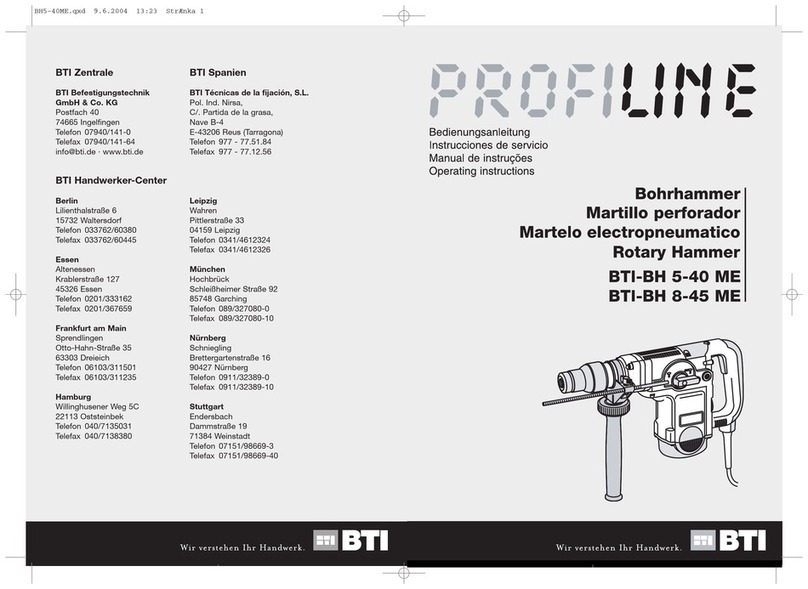 BTI Profiline BTI-BH 5-40 ME operating instructions